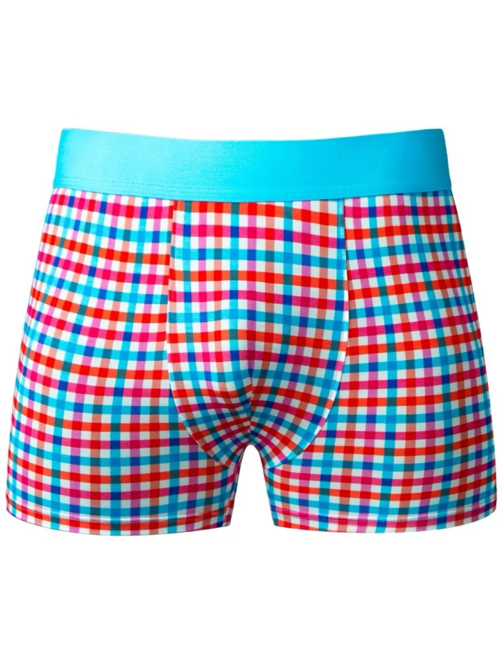 Male Power 160-306 So Comfy Gingham Boxer Brief Color Gingham Print